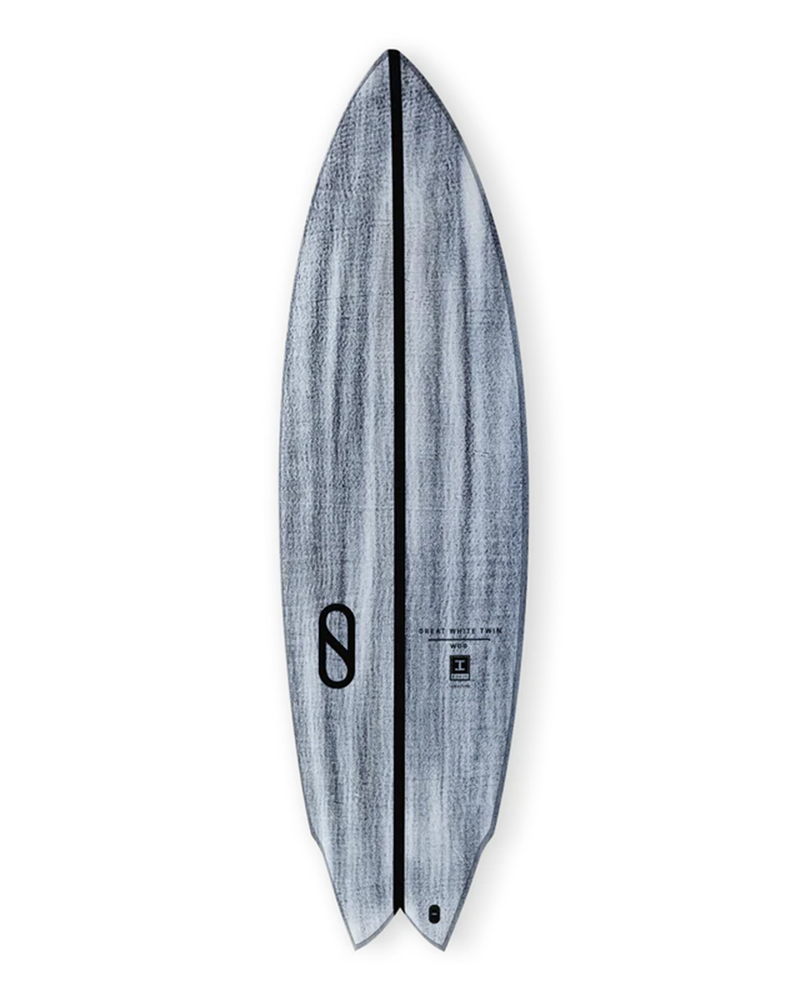 Slater Designs Great White Twin surfboard, volcanic construction